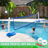 GoSports Splash Net PRO Pool Volleyball Net Includes 2 Water Volleyballs and Pump