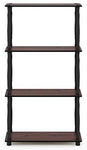 Furinno (99557BK/GY) Turn-N-Tube 4-Tier Multipurpose Shelf Display Rack - Black/Grey