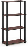 Furinno (99557BK/GY) Turn-N-Tube 4-Tier Multipurpose Shelf Display Rack - Black/Grey