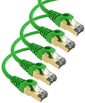 Maximm Cat7 Ethernet Cable, 15 Feet, Green, 5-Pack - Pure Copper - RJ45 Gold-Plated Snagless Connectors 600 MHz, 10 Gbps. for Fast Network & Computer Networking + Cable Clips and Ties